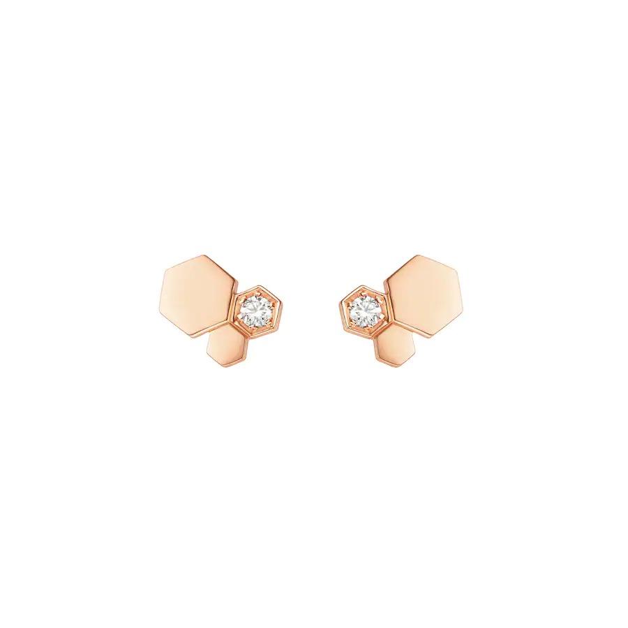 [Resenly Jewelry]BEE LOVE PINK GOLD DIAMOND EARRINGS