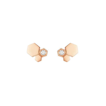[Resenly Jewelry]BEE LOVE PINK GOLD DIAMOND EARRINGS