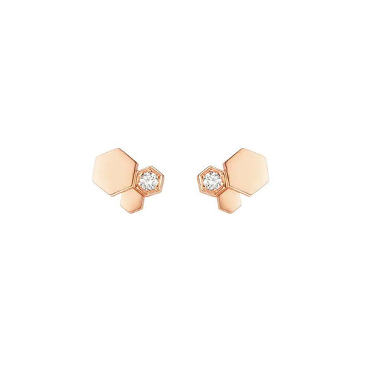 [Resenly Jewelry]BEE LOVE PINK GOLD DIAMOND EARRINGS
