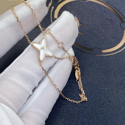 [Resenly Jewelry]JEUX BRACELET WHITE MOP PINK GOLD 1 DIAMOND