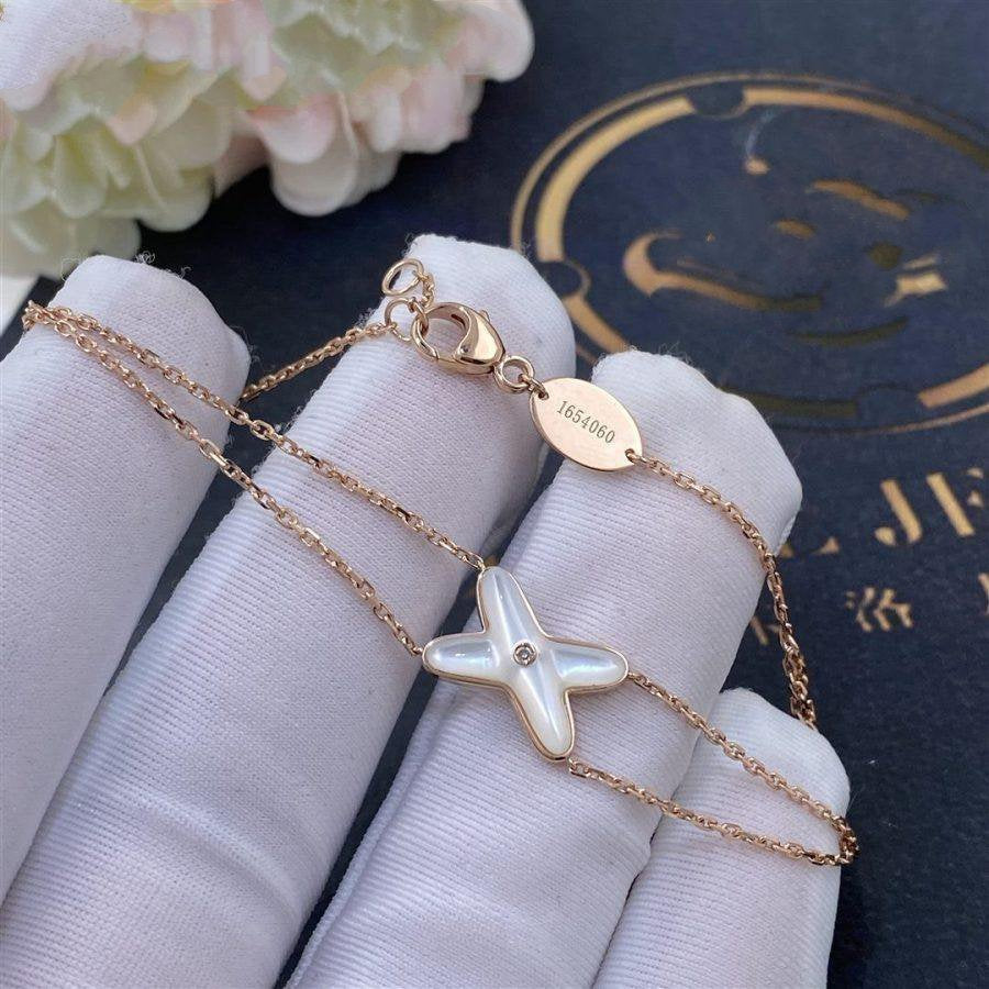 [Resenly Jewelry]JEUX BRACELET WHITE MOP PINK GOLD 1 DIAMOND