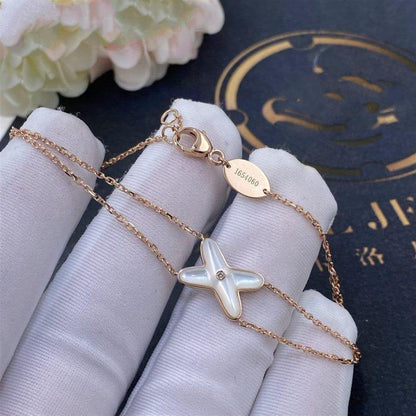 [Resenly Jewelry]JEUX BRACELET WHITE MOP PINK GOLD 1 DIAMOND