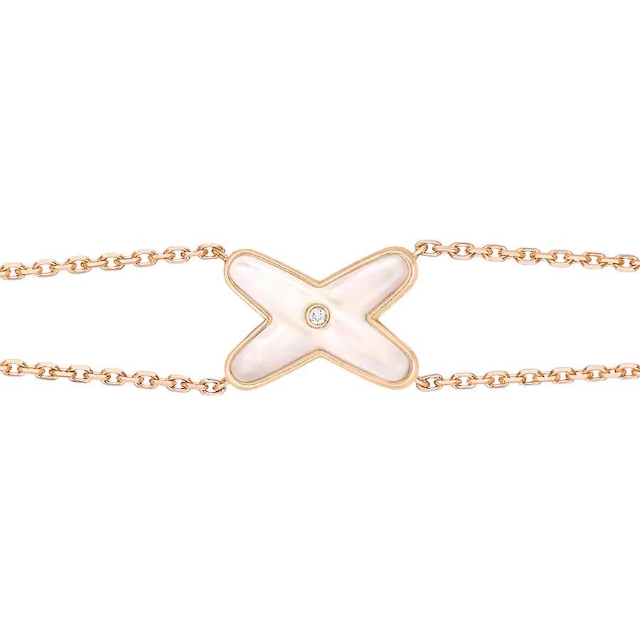 [Resenly Jewelry]JEUX BRACELET WHITE MOP PINK GOLD 1 DIAMOND