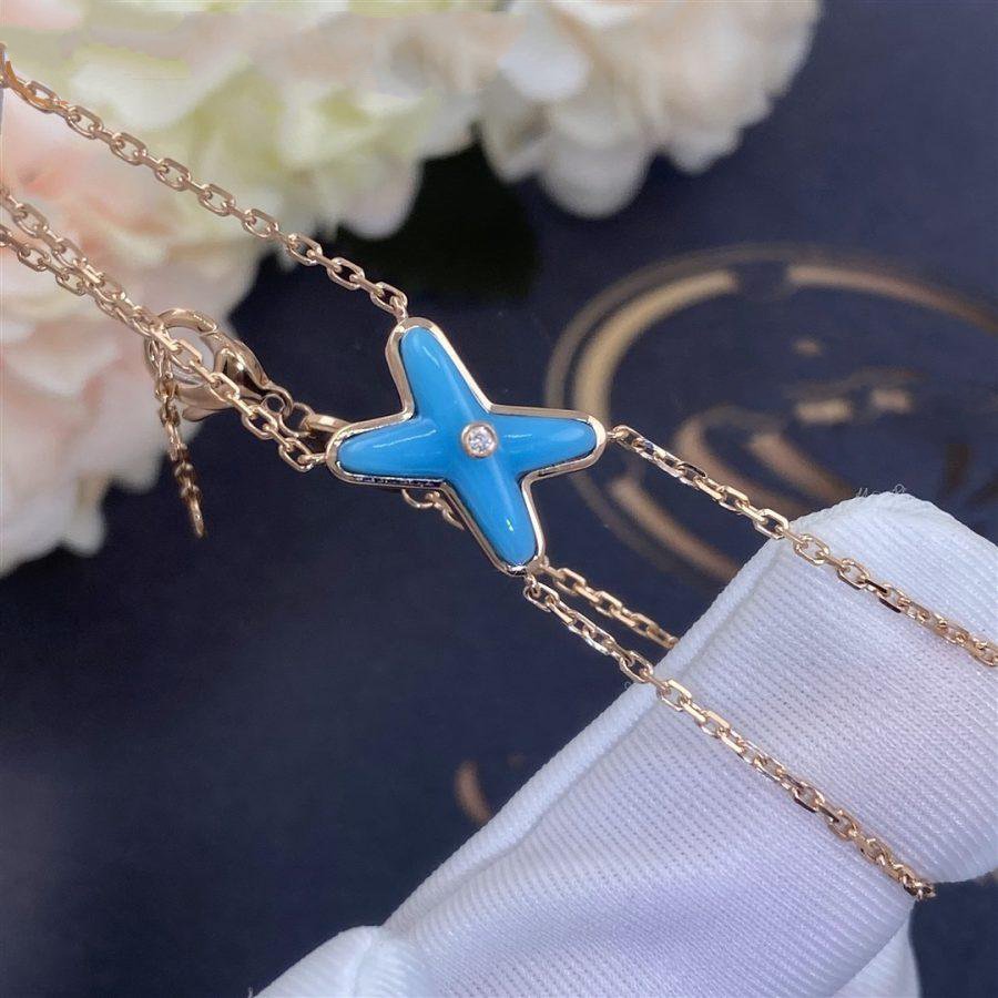 [Resenly Jewelry]JEUX BRACELET TURQUOISE PINK GOLD 1 DIAMOND