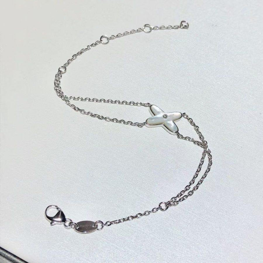 [Resenly Jewelry]JEUX ブレスレット ホワイトMOP シルバー ダイヤモンド1石
