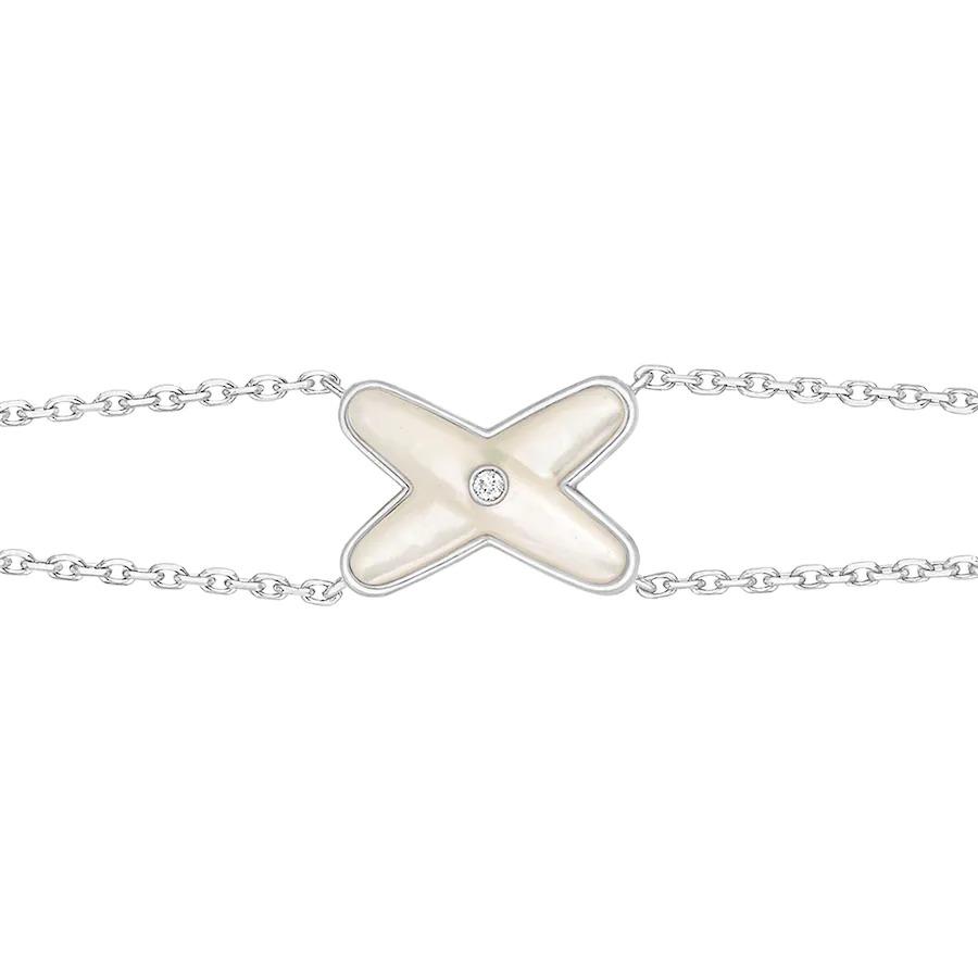 [Resenly Jewelry]JEUX ブレスレット ホワイトMOP シルバー ダイヤモンド1石