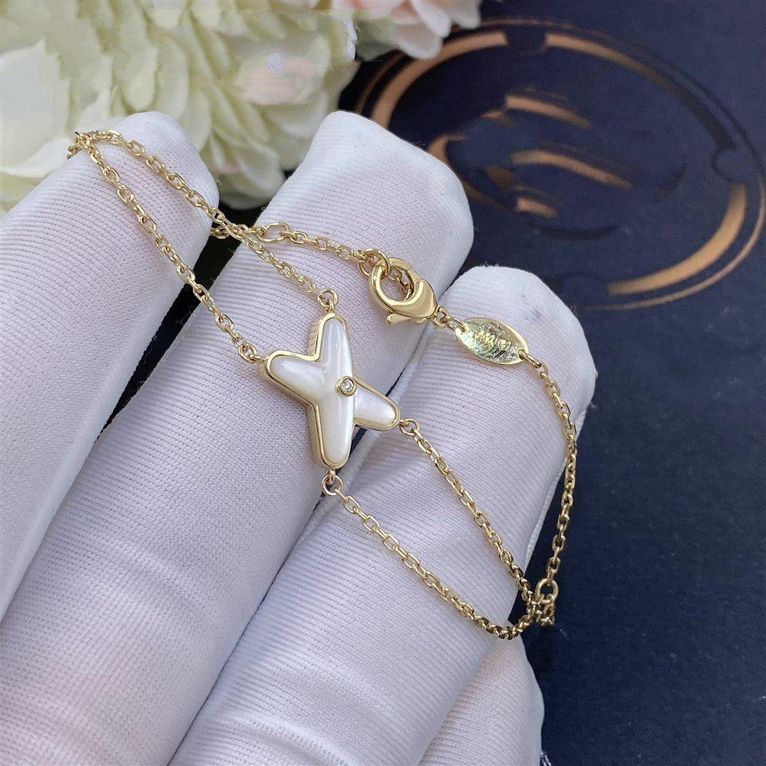 [Resenly Jewelry]JEUX BRACELET WHITE MOP GOLD 1 DIAMOND