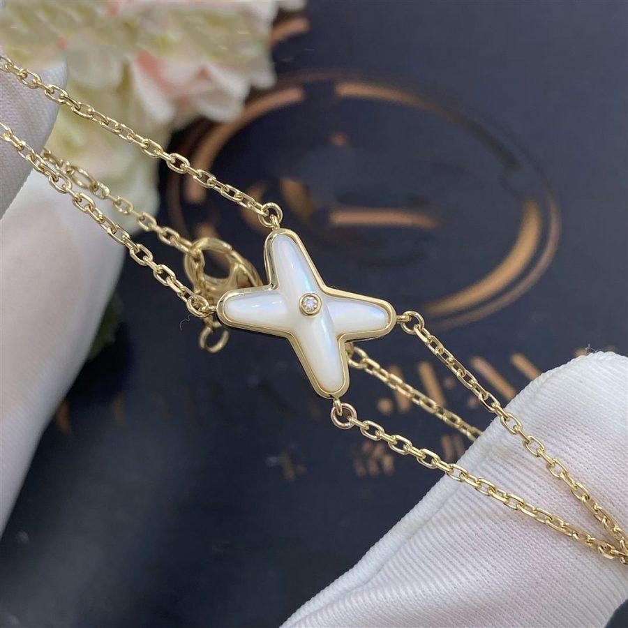 [Resenly Jewelry]JEUX BRACELET WHITE MOP GOLD 1 DIAMOND