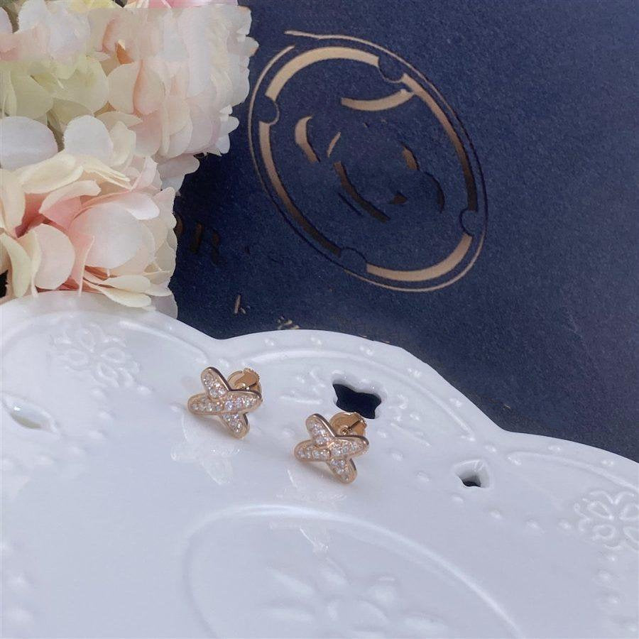 [Resenly Jewelry]JEUX DE PINK GOLD DIAMOND EARRINGS