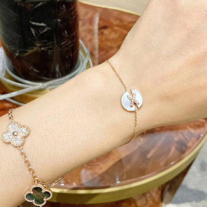 [Resenly Jewelry]JEUX DE BRACELET MOP PINK GOLD DIAMONDS