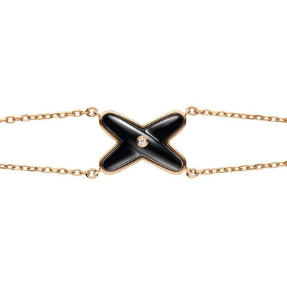 [Resenly Jewelry]JEUX BRACELET ONYX PINK GOLD 1 DIAMOND