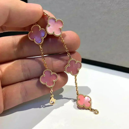 [Resenly Jewelry] クローバー 5モチーフ ピンクMOP ブレスレットコレクション