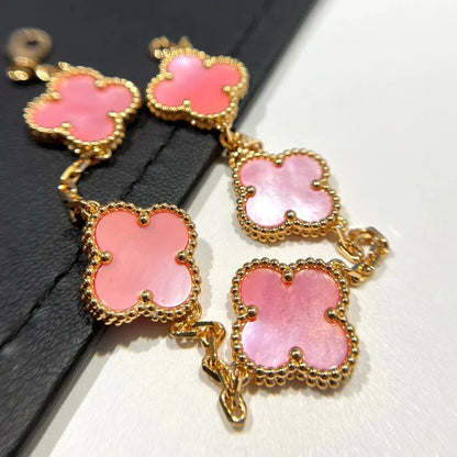 [Resenly Jewelry] クローバー 5モチーフ ピンクMOP ブレスレットコレクション