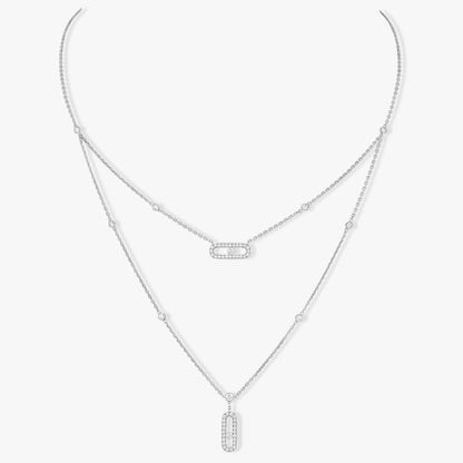 [Resenly Jewelry]MOVE 2 ROW DIAMOND NECKLACE