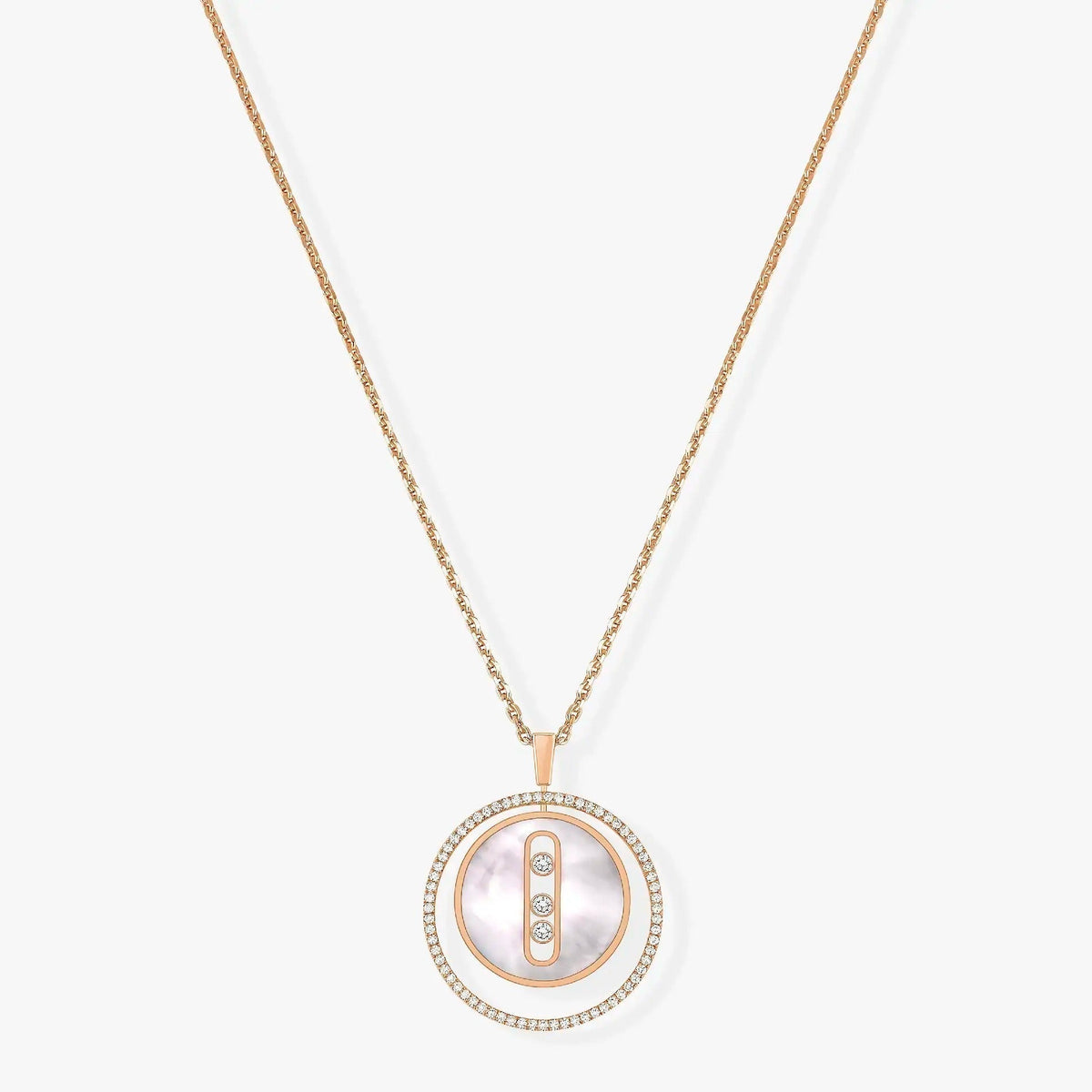 [Resenly Jewelry]LUCKY MOVE MM ホワイトマザーオブパール ダイヤモンドネックレス