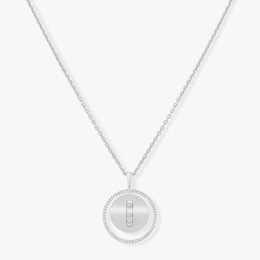 [Resenly Jewelry]LUCKY MOVE MM SILVER DIAMOND NECKLACE