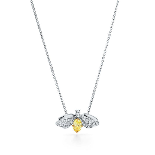 [Resenly Jewelry]ペーパーフラワー イエローダイヤモンド ファイアフライ ペンダント