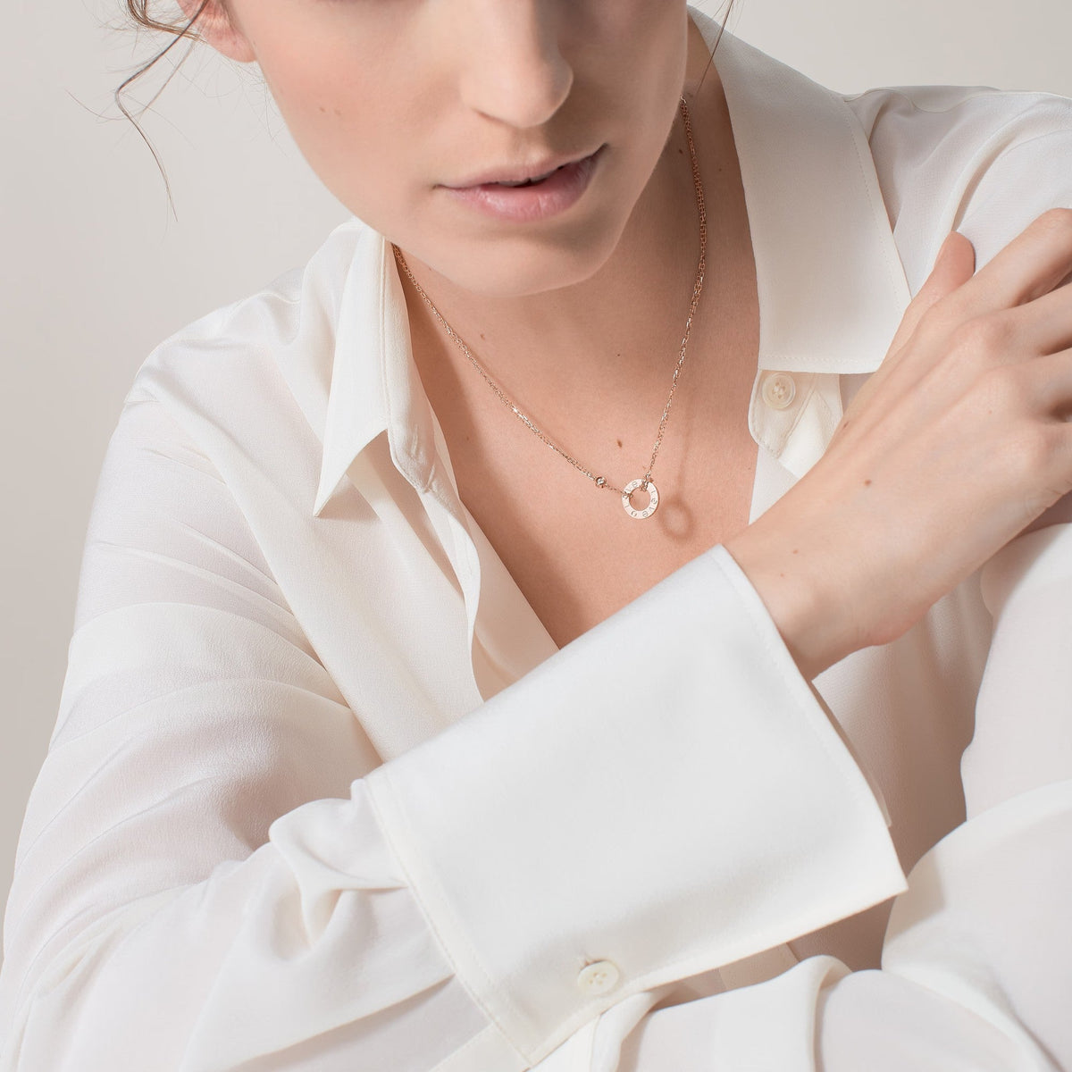 [Resenly Jewelry]ラブネックレス 16MM 2ダイアモンド