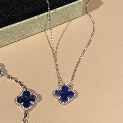 [Resenly Jewelry]CLOVER 15MM PIETERSITE NECKLACE SILVER