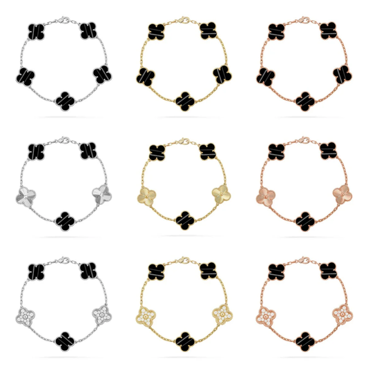 [Resenly Jewelry] CLOVER 5 MOTIF PULSAR STONE BRACELET COLLECTION