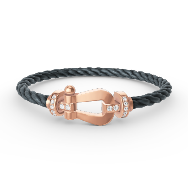 [Resenly Jewelry]FORCE LARGE HORSESHOE HALF DIAMOND BRACELET ROSE GOLD