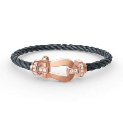 [Resenly Jewelry]FORCE LARGE HORSESHOE HALF DIAMOND BRACELET ROSE GOLD