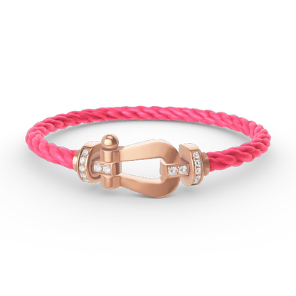 [Resenly Jewelry]FORCE LARGE HORSESHOE HALF DIAMOND BRACELET ROSE GOLD