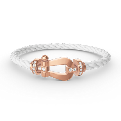 [Resenly Jewelry]FORCE LARGE HORSESHOE HALF DIAMOND BRACELET ROSE GOLD