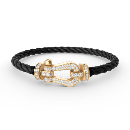 [Resenly Jewelry]FORCE LARGE HORSESHOE FULL DIAMOND BRACELET GOLD