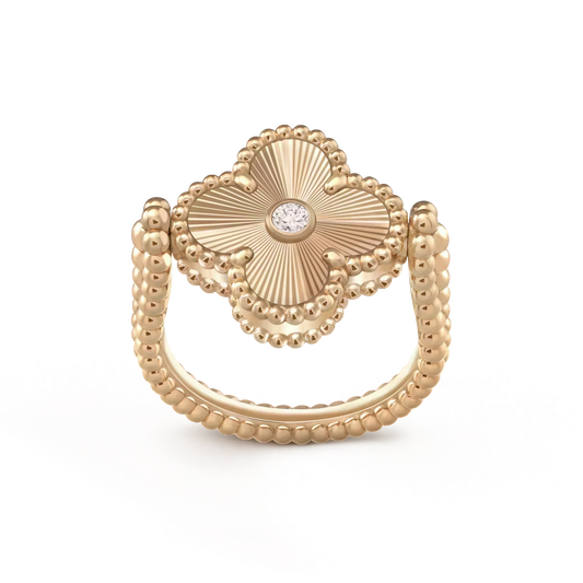 [Resenly Jewelry] クローバー リバーシブル ローズゴールドリング
