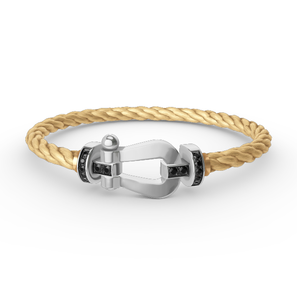[Resenly Jewelry]FORCE LARGE HORSESHOE BLACK DIAMOND BRACELET SILVER