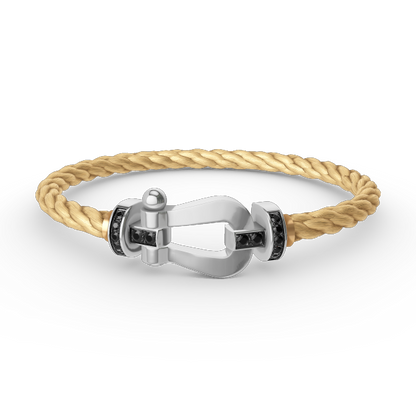 [Resenly Jewelry]FORCE LARGE HORSESHOE BLACK DIAMOND BRACELET SILVER