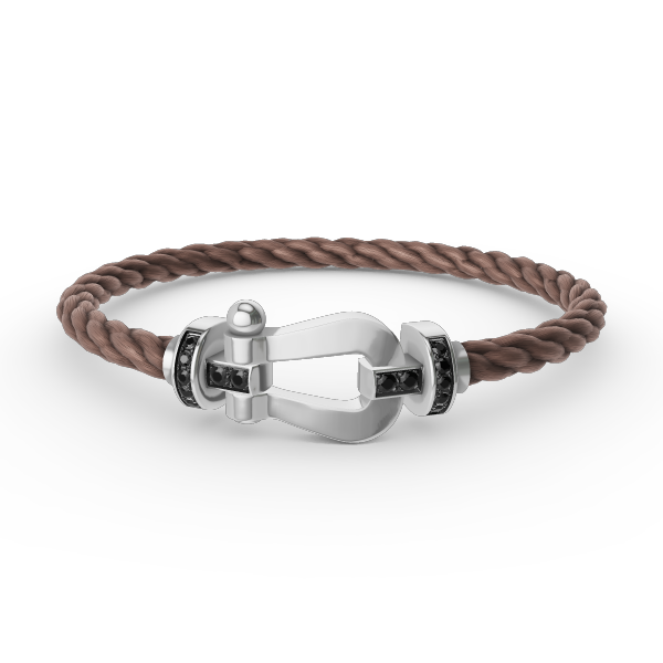 [Resenly Jewelry]FORCE LARGE HORSESHOE BLACK DIAMOND BRACELET SILVER