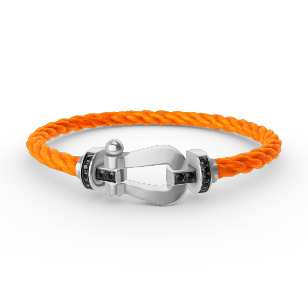 [Resenly Jewelry]FORCE LARGE HORSESHOE BLACK DIAMOND BRACELET SILVER