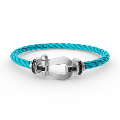 [Resenly Jewelry]FORCE LARGE HORSESHOE BLACK DIAMOND BRACELET SILVER
