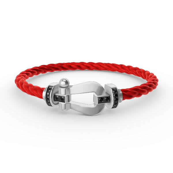 [Resenly Jewelry]FORCE LARGE HORSESHOE BLACK DIAMOND BRACELET SILVER