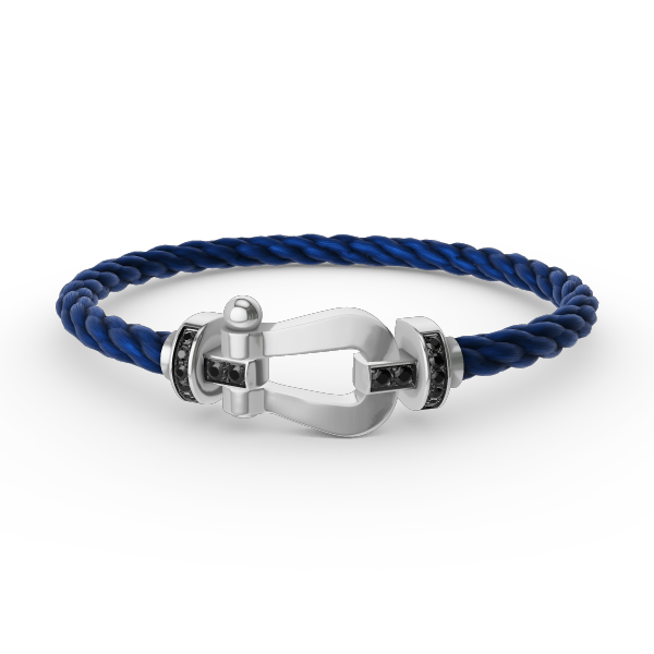 [Resenly Jewelry]FORCE LARGE HORSESHOE BLACK DIAMOND BRACELET SILVER