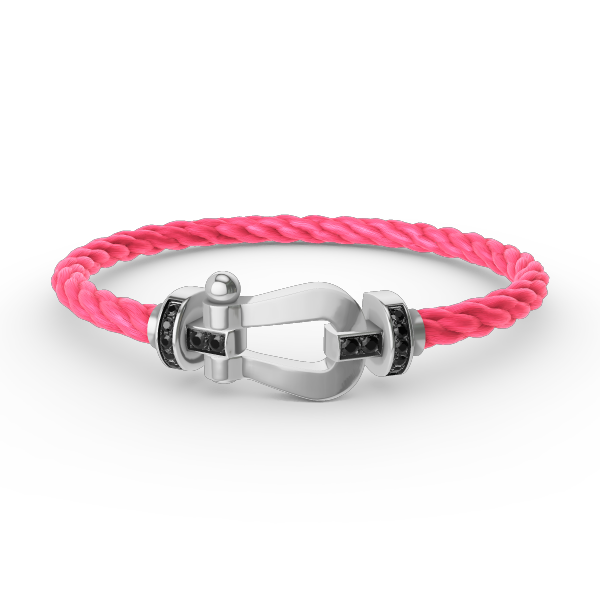[Resenly Jewelry]FORCE LARGE HORSESHOE BLACK DIAMOND BRACELET SILVER
