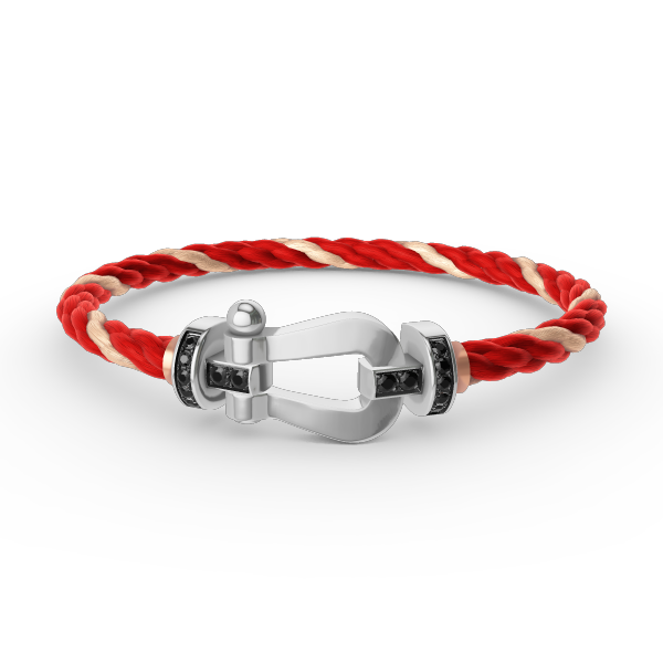 [Resenly Jewelry]FORCE LARGE HORSESHOE BLACK DIAMOND BRACELET SILVER