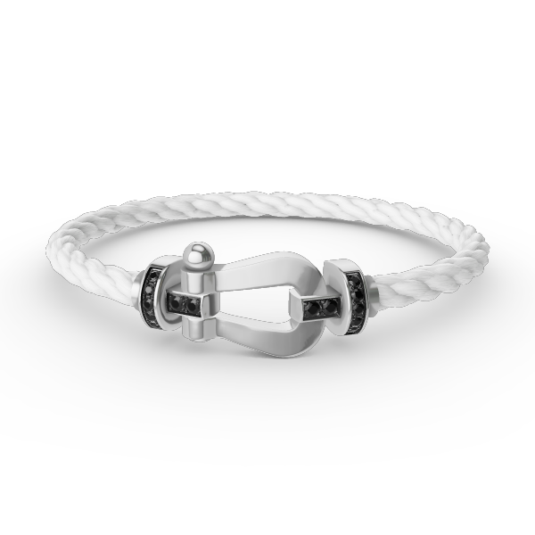 [Resenly Jewelry]FORCE LARGE HORSESHOE BLACK DIAMOND BRACELET SILVER