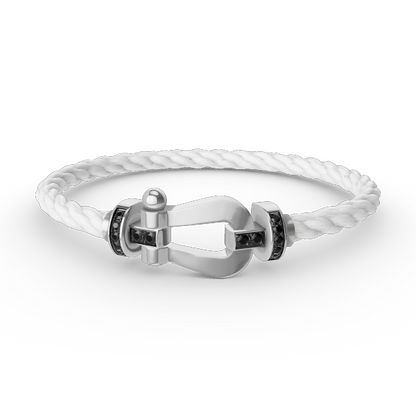 [Resenly Jewelry]FORCE LARGE HORSESHOE BLACK DIAMOND BRACELET SILVER