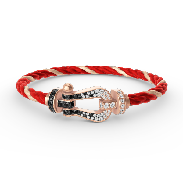[Resenly Jewelry]FORCE LARGE HORSESHOE BLACK WHITE DIAMOND BRACELET ROSE GOLD