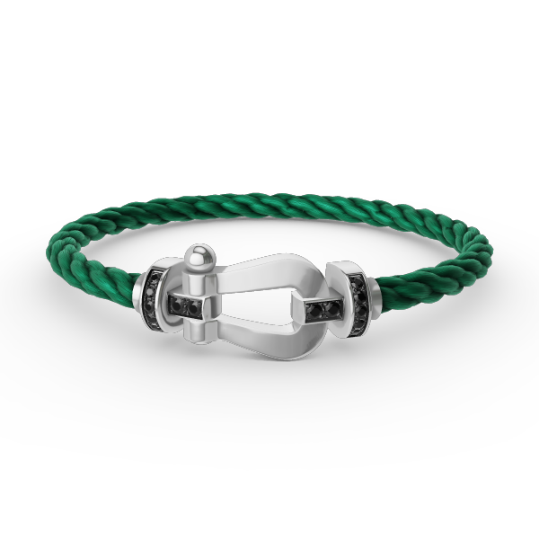 [Resenly Jewelry]FORCE LARGE HORSESHOE BLACK DIAMOND BRACELET SILVER