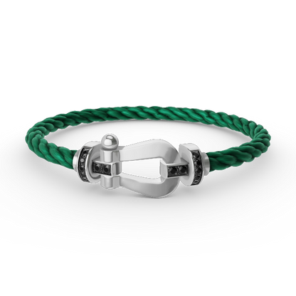 [Resenly Jewelry]FORCE LARGE HORSESHOE BLACK DIAMOND BRACELET SILVER