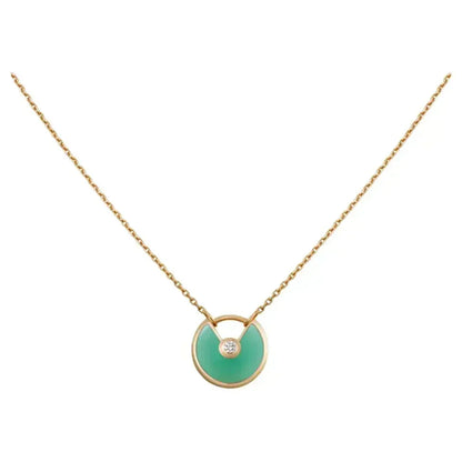 [Resenly Jewelry]AMULETTE GOLD MALACHITE NECKLACE