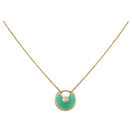 [Resenly Jewelry]AMULETTE GOLD MALACHITE NECKLACE