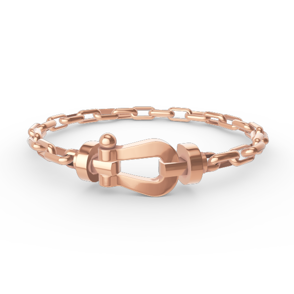 [Resenly Jewelry]FORCE LARGE HORSESHOE CLASP  METAL BRACELET