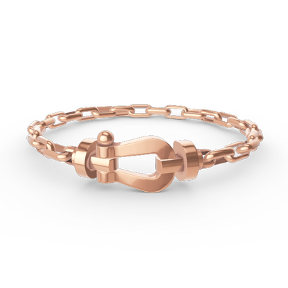 [Resenly Jewelry]FORCE LARGE HORSESHOE CLASP  METAL BRACELET