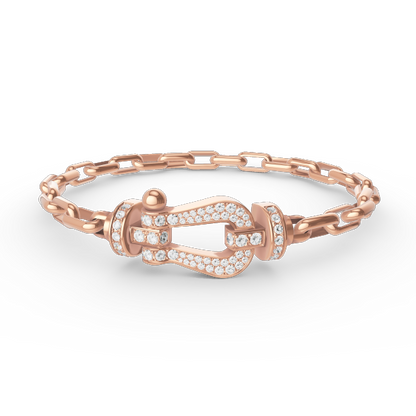 [Resenly Jewelry]FORCE LARGE HORSESHOE CLASP  METAL BRACELET
