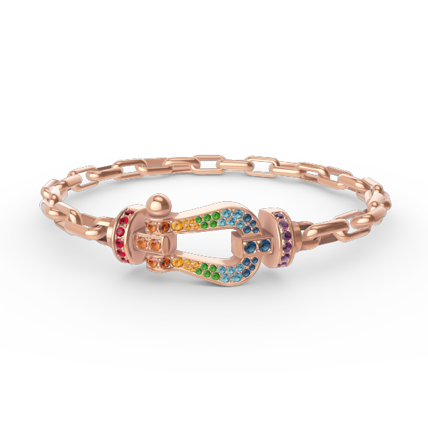 [Resenly Jewelry]FORCE LARGE HORSESHOE CLASP  METAL BRACELET